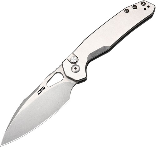 CJRB Frack Gray Steel AR-RPM9 Button Lock Pocket Knife - J1931ST 