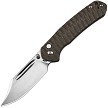 CJRB Bowie Pyrite Button Lock Pocket Knife OD Green - J1942ODG 