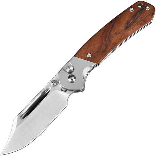 CJRB Bowie Pyrite Button Lock Pocket Knife Rosewood - J1942RW 
