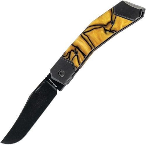 Jack Wolf Bionic Jack Framelock Pocket Knife Kirinite Liquid Gold - JW54178 