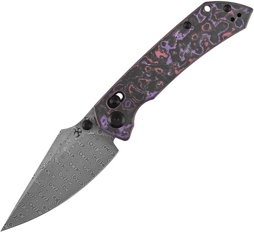 Kansept Fenrir Framelock Pocket Knife Damascus Carbon Fiber - K1034V9 
