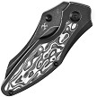 K1074A3 Kansept Baba Yaga Framelock Pocket Knife Blackwash Titanium 