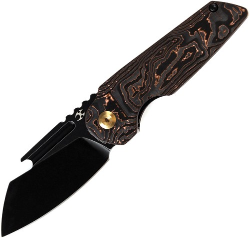 Kansept Rafe Linerlock Pocket Knife Copper Carbon Fiber - K2048A5 