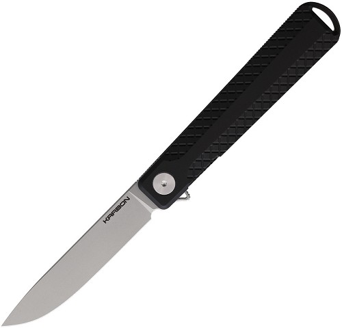 KARBON Beatnik Framelock Pocket Knife 14C28 Black - KARB111 