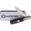 KARB116 KARBON Flatline Framelock Pocket Knife Blue/Black Carbon Fiber 