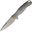 KARBON Buck Horn Linerlock Pocket Knife Gray Aluminum - KARB119 