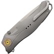 KARB119 KARBON Buck Horn Linerlock Pocket Knife Gray Aluminum 