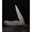 KARB119 KARBON Buck Horn Linerlock Pocket Knife Gray Aluminum 