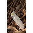 KARB119 KARBON Buck Horn Linerlock Pocket Knife Gray Aluminum 