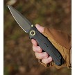 KARBON Buck Horn Framelock Pocket Knife Aluminum Black - KARB120 