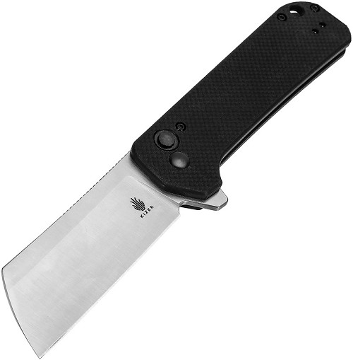 Kizer Cutlery Ruler Button Lock Pocket Knife Black G10 - KIL4003A1 