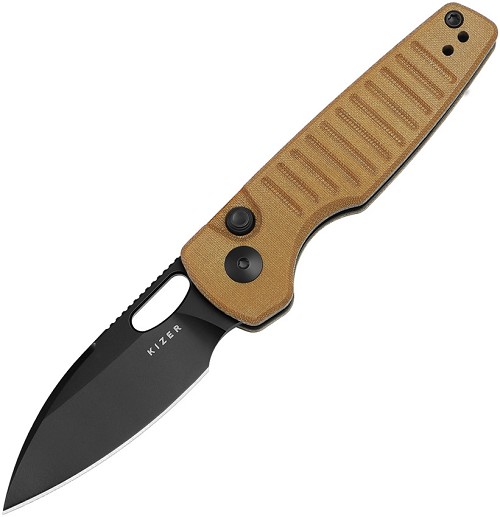 Kizer Parakeet Button Lock Pocket Knife Micarta - KIV2706A3 