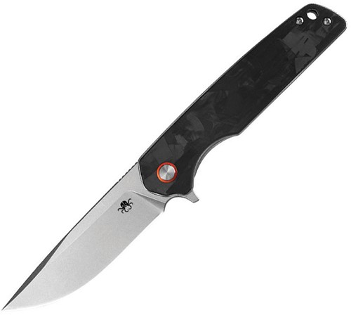 Klaken Warpath Linerlock Pocket Knife Black Carbon Fiber - KKNJ354BK 