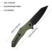 KUB158F Kubey Flash Linerlock Pocket Knife OD Green 