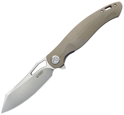 Kubey Drake Linerlock Pocket Knife Tan G10 - KUB239J 