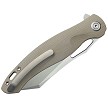 KUB239J Kubey Drake Linerlock Pocket Knife Tan G10 