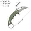 KUB262B Kubey Miniature Wrath Karambit Linerlock Pocket Knife OD Green 
