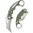 KUB262B Kubey Miniature Wrath Karambit Linerlock Pocket Knife OD Green 