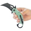 KUB262L Kubey Miniature Wrath Karambit Linerlock Pocket Knife Black Jade 