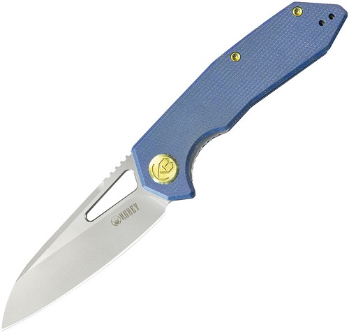 Kubey Vagrant Linerlock Pocket Knife Blue Micarta - KUB291U 
