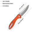 Kubey Ruckus Linerlock Pocket Knife Orange - KUB314H 