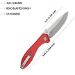 Kubey Ruckus Linerlock Pocket Knife Red - KUB314J 