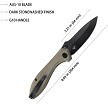 Kubey Ruckus Linerlock Pocket Knife Tan - KUB314K 