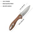 Kubey Ruckus Linerlock Pocket Knife Tan Micarta - KUB314M 