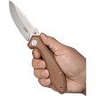 Kubey Ruckus Linerlock Pocket Knife Tan Micarta - KUB314M 