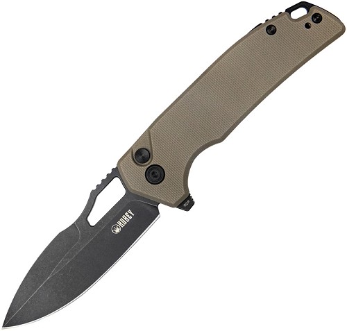 Kubey RDF Button Lock Pocket Knife Tan - KUB316F 