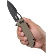 KUB316F Kubey RDF Button Lock Pocket Knife Tan 
