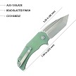 KUB318D Kubey Bravo 1 Linerlock Pocket Knife Jade 