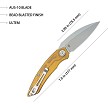 Kubey Leaf Linerlock Pocket Knife Ultem - KUB333G 