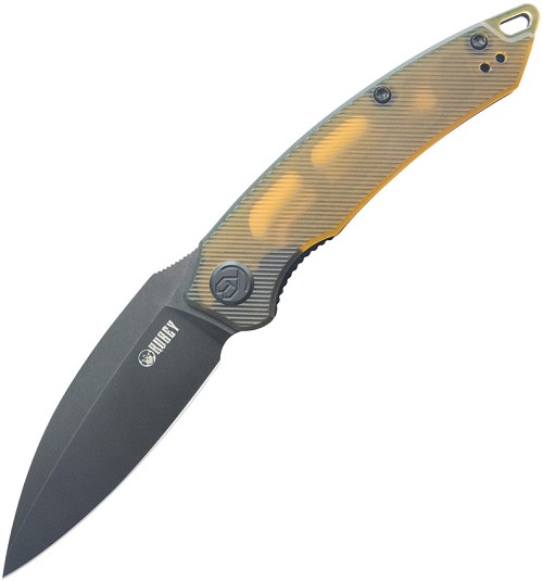 Kubey Leaf Linerlock Pocket Knife Black Ultem - KUB333H 