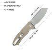 Kubey Creon Button Lock Pocket Knife Tan - KUB336K 