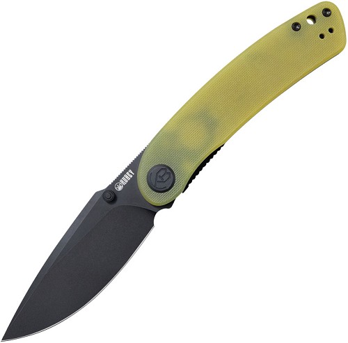Kubey Momentum Linerlock Pocket Knife Black Translucent Yellow - KUB344F 