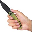 KUB344F Kubey Momentum Linerlock Pocket Knife Black Translucent Yellow 