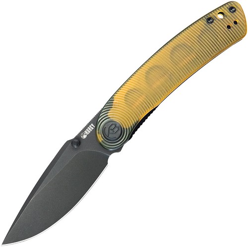 Kubey Momentum Linerlock Pocket Knife Blackwash Ultem - KUB344N 