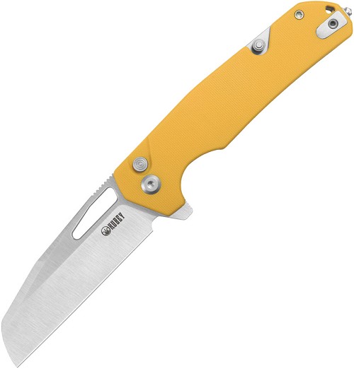 Kubey 10-8 Button Lock Pocket Knife Yellow - KUB363C 