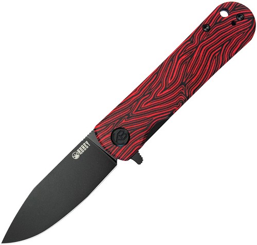 Kubey NEO Linerlock Pocket Knife Red Damascus - KUB371F 