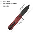 Kubey NEO Linerlock Pocket Knife Red Damascus - KUB371F 