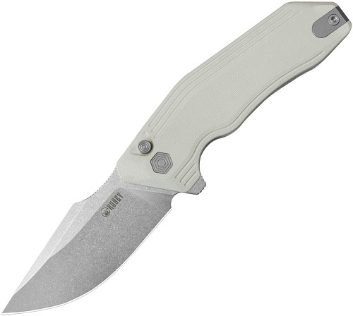 Kubey Basilisk Button Lock Pocket Knife Ivory - KUB391D2 
