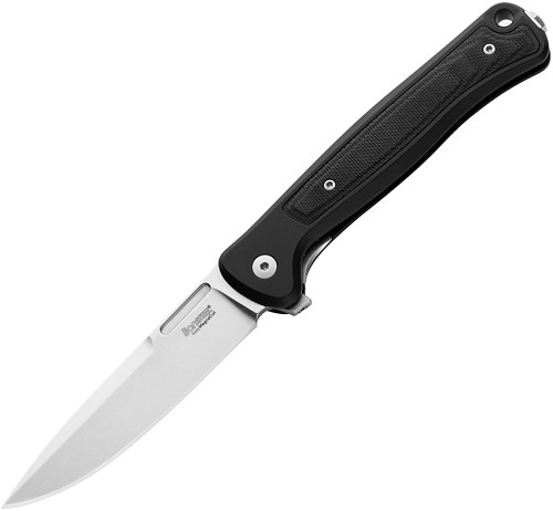 LionSTEEL Skinny Framelock Pocket Knife Black Aluminum - LSTSK01ABS 