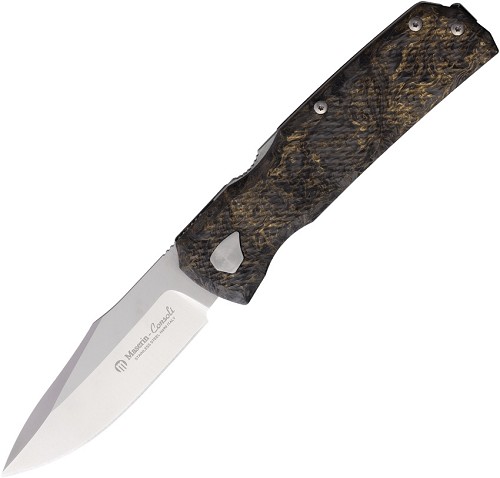 Maserin Power Lockblade Pocket Knife Gold Fat Carbon Fiber - MAS502G 