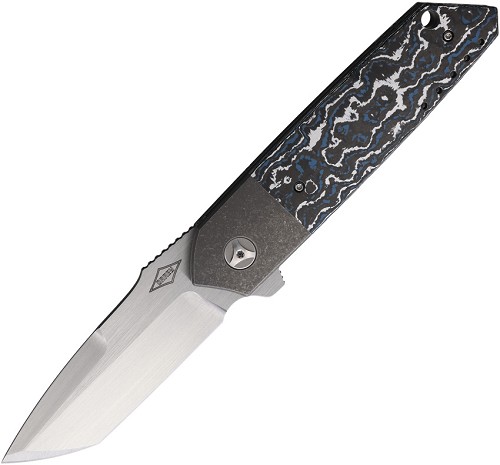 Mechforce Roaster Bolster Lock Pocket Knife Blue Carbon Fiber - MCF008 