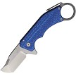 Mechforce Ringed Rhino Framelock Pocket Knife Blue Carbon Fiber - MCF009 