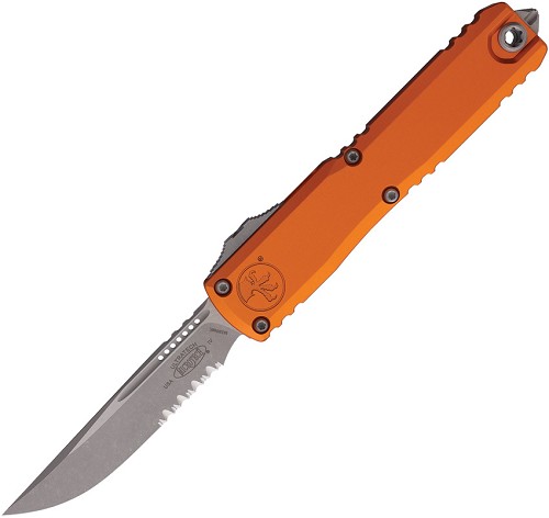Microtech Automatic Pocket Knife Ultratech Gen IV Stonewash Partially Serrated - MCT1121411APOR 