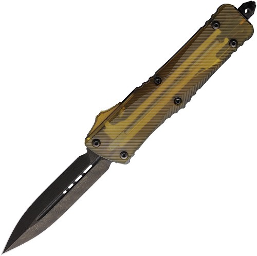 Microtech Automatic Combat Troodon Pocket Knife D/E Damascus OTF - MCT14216DLCTULS 