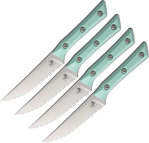 Microtech 4.5 Inch Steak Knife Set Caribbean Blue - MCT360012SETCA 