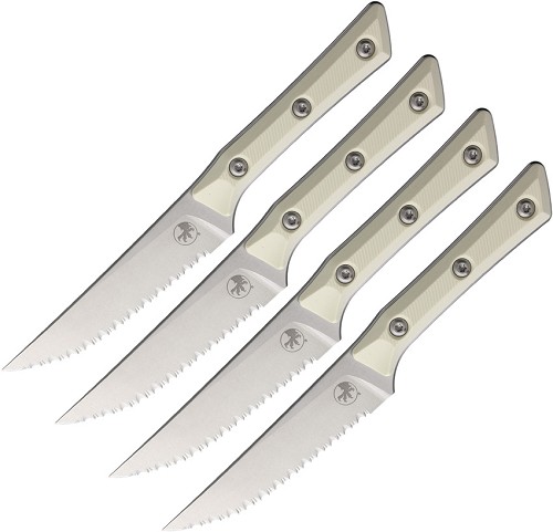 Microtech 4.5 Inch Steak Knife Set Ivory G10 - MCT360012SETIV 